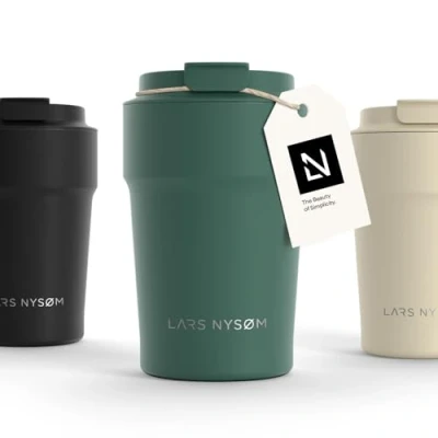 Abbildung von LARS NYSØM Thermo Kaffeebecher to go 380ml Travel Mug 0,38 Liter mit Isolierung Auslaufsicherer Edelstahl Thermobecher für Kaffee und Tee unterwegs Teebecher (Pine Green, 380ml)