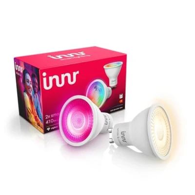 Abbildung von innr Zigbee GU10 smart LED Spot, funktioniert mit Hue* und Alexa (Bridge erforderlich), White &amp; Color, 16 Millionen Farben, Lampe, 410 lumen, dimmbar, 2 Stück