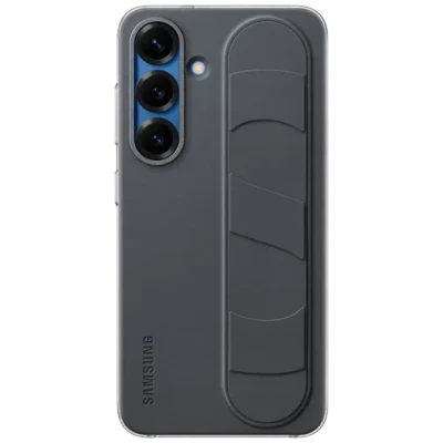 Abbildung von Samsung Standing Grip Silikon Back Cover Schwarz Galaxy S25