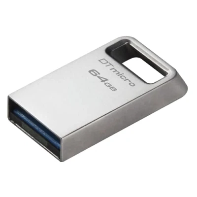 Abbildung von Kingston DataTraveler Micro USB Stick 128GB 200MB/s Metall 3.2 Gen 1 DTMC3G2/128GB, silber