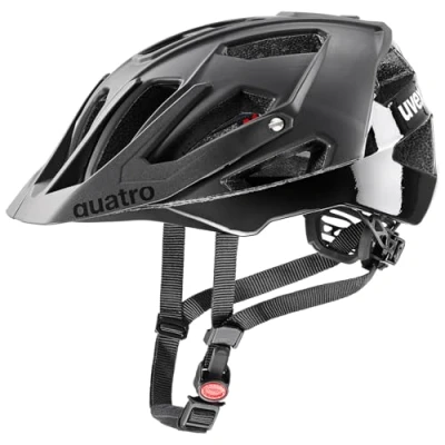 Abbildung von uvex Quatro cc sicherer MTB Helm für Damen und Herren individuelle Größenanpassung Verstellbarer Schirm All Black matt 56 61 cm