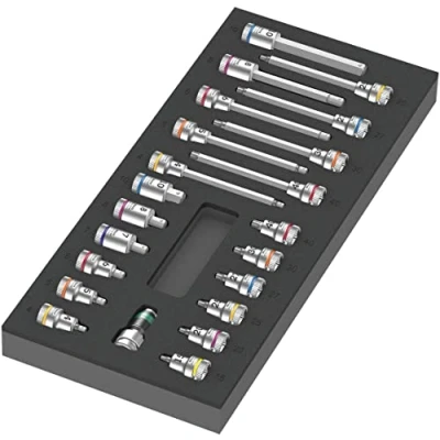Abbildung von Wera 05150113001 9723 Schaumstoffeinlage, Zyklop B 3/8&quot; Bitnuss Set 1, 22 teilig