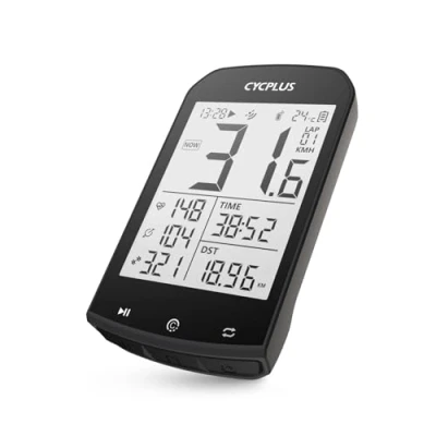 Abbildung von CYCPLUS GPS Fahrradcomputer Kabellos, wasserdichte Fahrrad Tachometer und Kilometerzähler, ANT+ Drahtloser Tacho mit zahlreichen Funktionen, 7,4cm Zoll LCD Hintergrundbeleuchtung