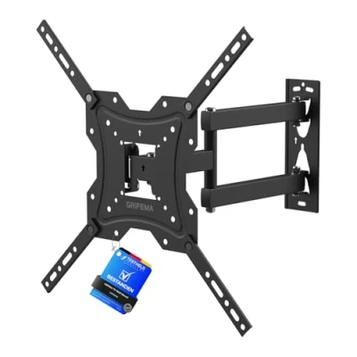 Abbildung von GRIFEMA TV Wandhalterung Fernseher für 26 55 Zoll Halterung Schwenkbar Neigbar Ausziehbar Fernsehhalterung Universal Flach &amp; Curved LED, LCD, OLED, 4K, bis zu 30kg, max. VESA 400 x 400mm