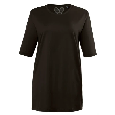Abbildung von Ulla Popken, Damen, große Größen, Basic Shirt, Rundhals Schwarz 58 60