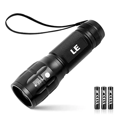 Abbildung von LE LED Taschenlampe Klein, LE1000 Extrem Hell Zoombare Mini Taschenlampen Batteriebetrieben für Kinder, Tragbare Flashlight, Wasserdichte Torch, Handlampe Camping, Outdoor, Wandern, Notfälle