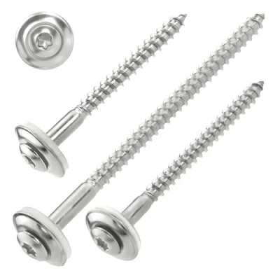 Abbildung von 100 Stück SCREW REBEL Spenglerschrauben 4,5 x 40 mm Edelstahl A2, Inox mit EPDM Dichtscheibe Ø15mm TX 20
