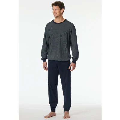 Abbildung von Schiesser Comfort Essentials Nachtwäsche Set, Herren, Größe: 102, Nachtblau