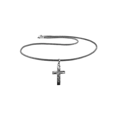 Abbildung von Kuzzoi Cross Halskette silvercoloured, Herren, Größe: 50, Silver coloured