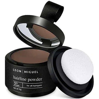Abbildung von LEON MIGUEL Ansatzpuder Hairline Powder als wasserfesten Haar Concealer zum Ansatz kaschieren für Frauen und Männer, unsichtbares Make up zur Haarverdichtung 4g Hellblond