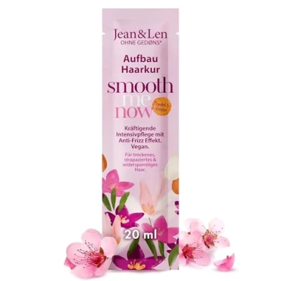 Abbildung von Jean &amp; Len Aufbau Haarkur Mandel Keratin, für stark strukturgeschädigtes Haar, repariert reduziert Spliss sowie Haarbruch, glättet die Haarstruktur, ohne Parabene Silikone, vegan, 250 ml