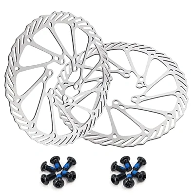 Abbildung von Fahrrad Bremsscheibe 160/180/203mm 2 Stück Edelstahl Bremsscheiben mit 12 Schrauben für die meisten Rennrad Mountainbike BMX MTB (160mm)