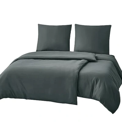 Abbildung von RUIKASI Bettwäsche 135x200 4teilig Grau Bettbezüge 135 x 200 2er Set Anthrazit mit Kissenbezüge, Sets 135x200cm aus Mikrofaser Reißverschluss Weich und Bügelfrei