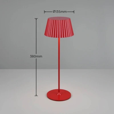 Abbildung von Reality Leuchten LED Außen Akku Tischleuchte Suarez R57706110, Metall Rot, inkl. 1.5 Watt LED, 4 fach Touch, Ladestation