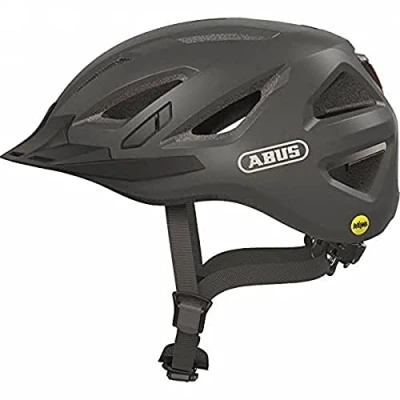 Abbildung von ABUS Stadthelm Urban I 3.0 MIPS Fahrradhelm mit Aufprallschutz, Rücklicht, Schirm und Magnetverschluss für Damen Herren Titan Matt, Größe S