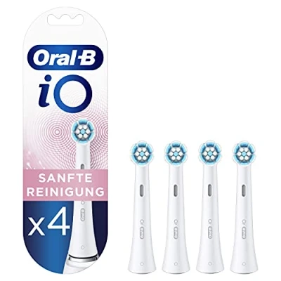 Abbildung von Oral B iO sanfte Reinigung Aufsteckbürsten für elektrische Zahnbürste, 4 Stück, Zahnreinigung, Zahnbürstenaufsatz Zahnbürsten