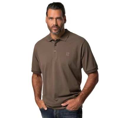 Abbildung von JP 1880 Herren Polo Bauchfit Poloshirts, Braungrau, 4XL