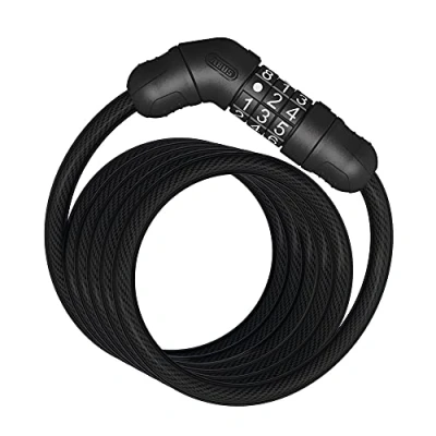 Abbildung von ABUS Spiralkabelschloss Star 4508C/150 Zahlenschloss aus 8 mm starkem Spiralkabel Sicherheitslevel 2 Schwarz