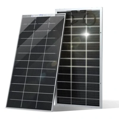 Abbildung von ECO WORTHY 195W Bifacial Solarpanel 18V, Monokristallin Solarmodul für 12V Batterien, Photovoltaik, Ideal Wohnmobil, Balkonanlage, Gartenhäuse, Boot