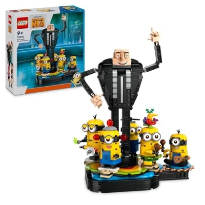Abbildung von LEGO Ich Einfach unverbesserlich 4 Gru und die Minions Steinen, tanzende Spielzeug Filmfiguren zum Bauen, Spielen Ausstellen, Geschenk für Jungen Mädchen 75582