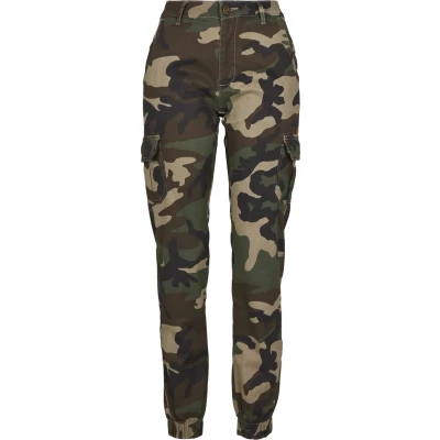 Abbildung von Urban Classics Ladies HIGH Waist CAMO Cargo Pants Cargohose, Damen, Größe: 26, Woodcamo