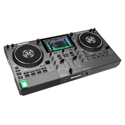 Abbildung von Numark Mixstream Pro Go Tragbarer DJ Controller mit Akku, Mixer Stem Trennung, Lautsprecher, WLAN Streaming, Touchscreen, kompatibel Serato