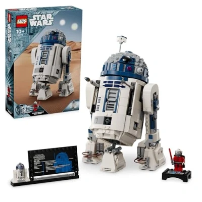 Abbildung von LEGO Star Wars R2 D2, Modell Set für Kinder, Jungen &amp; Mädchen, baubare Spielzeug Droidenfigur mit 25. Jahrestag Darth Malek Minifigur und Dekoration Plakette, Sammlerstück Geschenkidee 75379