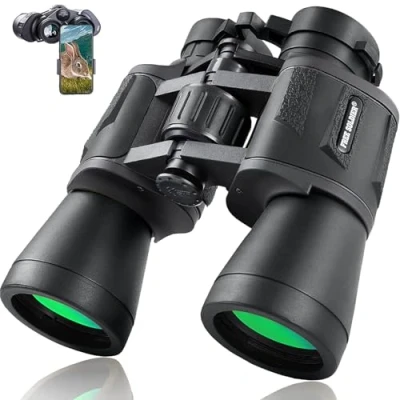 Abbildung von FREE SOLDIER 20x50 Fernglas Erwachsene, BAK4 Prism FMC Objektiv Kompaktes Ferngläser mit Smartphone Adapter zur Wandern Vögel Beobachten Jagd, Schwarz