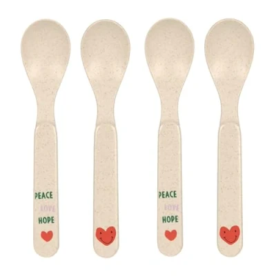 Abbildung von LÄSSIG Kinder Löffel Set (4 Stk.) Kinderbesteck ohne Melamin, BPA frei, für Spülmaschine und Mikrowelle/Spoon Happy Rascals Heart