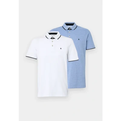 Abbildung von Jack &amp; Jones Jjepaulos 2 PACK Poloshirt, Herren, Größe: XS, Bright cobalt/white