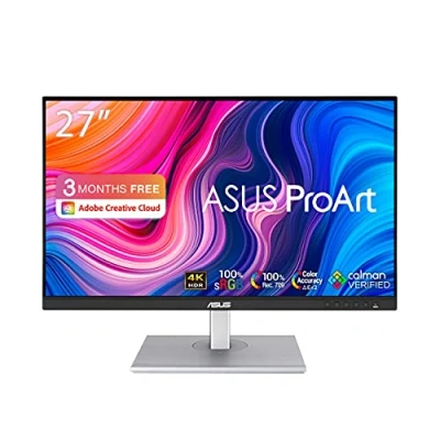 Abbildung von ASUS ProArt PA279CV 27 Zoll 4K UHD Professioneller Monitor 16:9 IPS, 3840x2160 ergonomisch, Pivot, Calman, hohe Farbtreue, HDR 10 DisplayPort, HDMI, 65W USB C, Hub, Schwarz