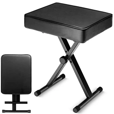 Abbildung von CAHAYA Keyboardbank im X Stil, 7 cm dick, gepolstertes Kissen, Klavierbank, höhenverstellbar, Keyboardhocker, Stuhlsitz für elektronische Digitale Keyboards, Klaviere, CY0296