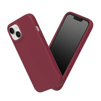 Abbildung von RhinoShield Hülle kompatibel mit [iPhone 13/14] SolidSuit Stoßdämpfende &amp; schlanke Schutzhülle Premium Finish 3.5 Meter Fallschutz Bordeauxrot
