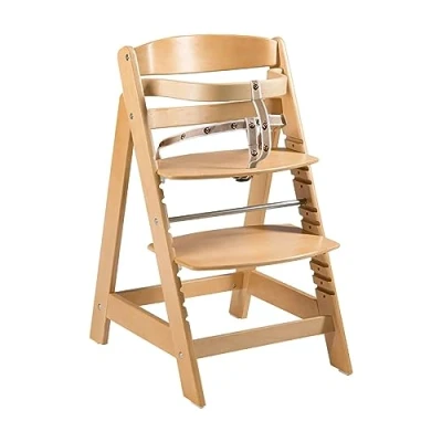 Abbildung von roba Treppenhochstuhl &#039;Sit Up Click&#039;, mitwachsender Hochstuhl vom Babyhochstuhl bis zum Jugendstuhl, innovativer Klickverschluss, Holz, naturfarben