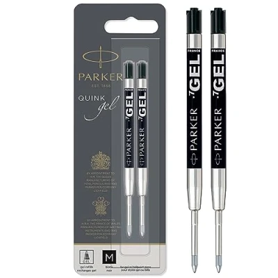 Abbildung von Parker Gelstifteminen mittlere Schreibspitze (0,7 mm) schwarze QUINK Tinte 2 Stück