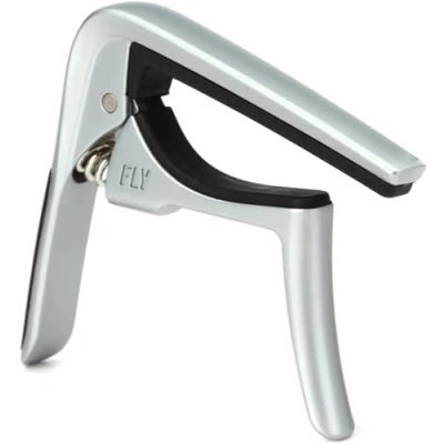 Abbildung von JIM DUNLOP Kapodaster Trigger Fly Satin Chrome, E Gitarre, Klassische Akustikgitarre, Platte oder Biegen, chrome