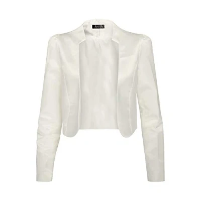 Abbildung von Bolerose formal Satin Langen Ärmel Bolero Jacke (Elfenbein, M)