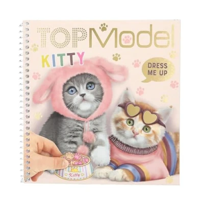 Abbildung von Depesche 12965 TOPModel Kitty Dress Me Up Stickerbuch mit 24 Seiten vorgedruckter Katzen Motive zum Selbstgestalten, inkl. 11 Stickerbogen