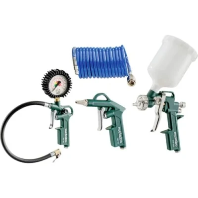 Abbildung von Metabo Druckluft Werkzeugset LPZ 4 Set 601585000 mit Adapter und Ballhohlnadel