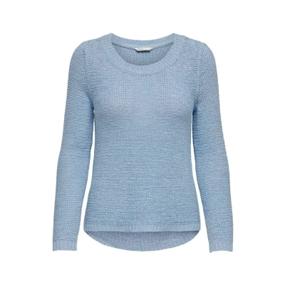 Abbildung von ONLY Damen Langarm Rundhals Strick Pullover Geena Grösse XS S M L XL O Neck, Größe:M, Farbe:Clear Sky 15113356