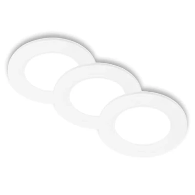 Abbildung von LED Einbauleuchte Jeft, Ø 9cm, weiß, 3er Set, ein/aus, starr