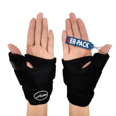 Abbildung von Dr. Arthritis Von Ärzten Entworfen Handgelenk Bandage, Daumenbandage Links/Rechts, Handgelenkstütze mit Daumenschiene/Stabilisierende Handgelenkbandage Daumenortthese [Schwarz, Paar]