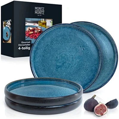 Abbildung von Moritz &amp; SOLID 4x Speiseteller 26 cm Steinzeug Teller Set Geschirr zum Servieren