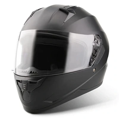 Abbildung von VINZ Vigo Integralhelm Motorrad Helm Vollvisierhelm Mopedhelm ECE 22.06 Motorradhelm Full Face Helme für Damen &amp; Herren In Gr. XS XXL Matt Schwarz
