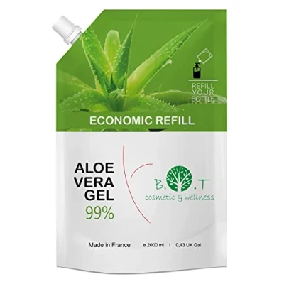 Abbildung von Aloe Vera Gel Bio Lanzarote Gesicht, Körper und Haar. Feuchtigkeitsgel für Enthaarung, Rasur, Sonne, Laser, Tätowierung. Heilend reinigend 2000 ml 2 L