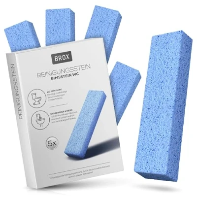 Abbildung von Bimsstein WC Block Reinigungsstein Blau (5 Stück) Wunder Putzstein für Klo, Bad, Küche &amp; Fußpflege Effektiver Kalk und Urinsteinentferner Pumice Stone Die Nr. 1 der Toilettenreiniger