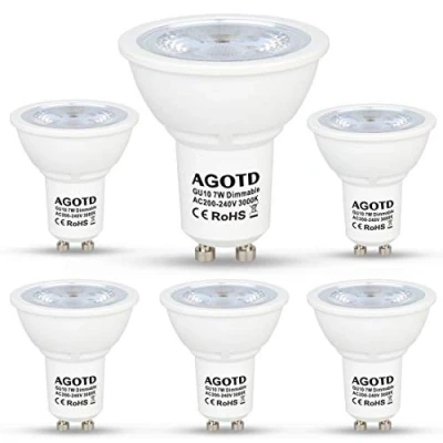 Abbildung von AGOTD GU10 LED Lampe, 7W Dimmbar Warmweiß 560LM Leuchtmittel, 3000K 38 Abstrahlwinkel Reflektorlampen, 50W 70W Halogenlampe ersetzt, 6er Pack