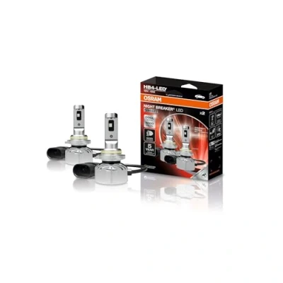 Abbildung von Osram NIGHT BREAKER LED SMART HB4; Nebelscheinwerfer mit Straßenzulassung; breiterer Nebellichtstrahl; 6000K; 2 Lampen