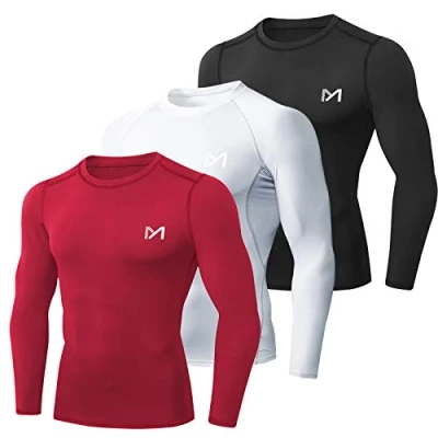 Abbildung von MEETYOO Kompressionsshirt Herren, Funktionsshirt Langarm Fitnessshirt Männer Sportshirt Atmungsaktiv Laufshirt für Laufen Jogging Sport Turnhalle