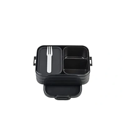 Abbildung von Mepal Brotdose Midi mit Bento Box für 2 Sandwiches oder 4 Brotscheiben Lunchbox kleine Snacks &amp; Reste Erwachsene Essenbox Fächern Nordic black